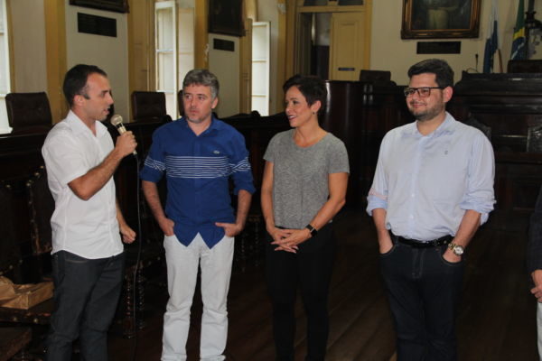Fala: Gustavo Gomes discursa durante evento do Palácio Barão de Guapy