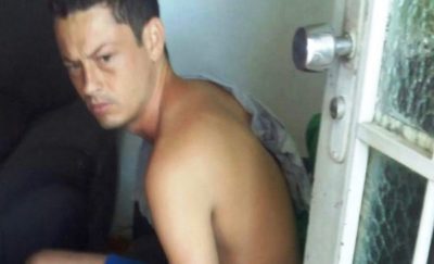 Filipinho no momento em que foi detido pela polícia
