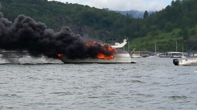 Marinha emite nota sobre fogo em lancha (crédito divulgação)