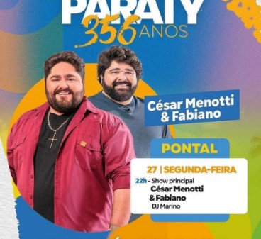 César Menotti & Fabiano fazem show em comemoração aos 356 anos de Paraty -  Diário do Vale